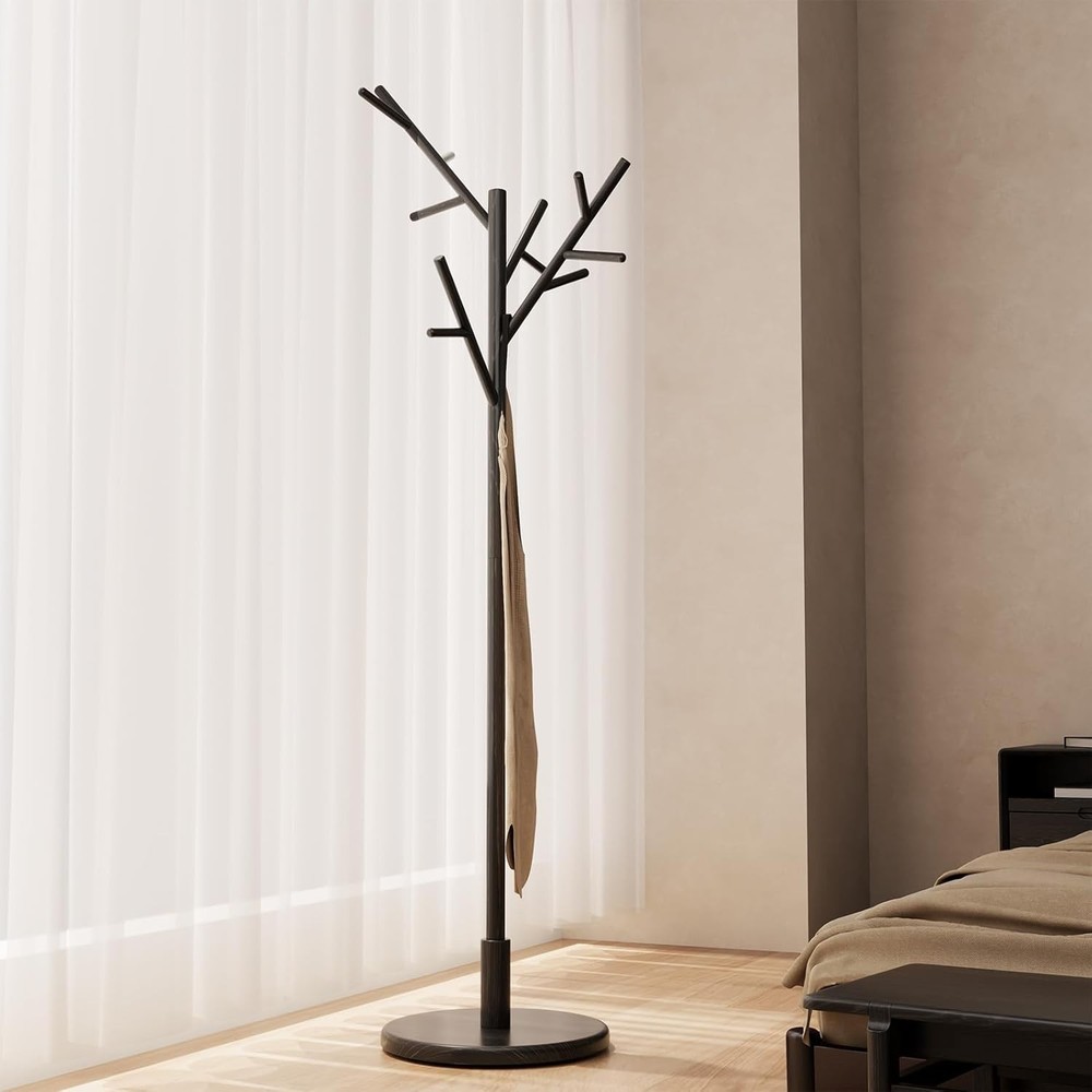 Coat Rack Solid Wood Coat Rack Freestanding W/ 12 Hooks Coat tree freestanding 3