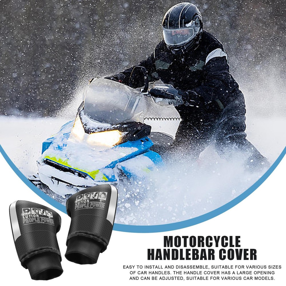 1Pair Waterproof Motorcycle Handlebar Muffs Hand Protector Winter Windproof