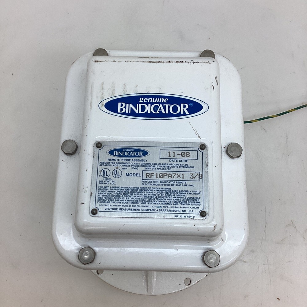 Bindicator Flush Mount Level Sensor Remote Probe Assembly, RF10PA7X1  3/8 NEW