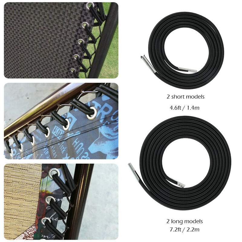 Replacement Lace Kit Zero Gravity Chair Repair Bungee Cord Universal 4 Pcs Black