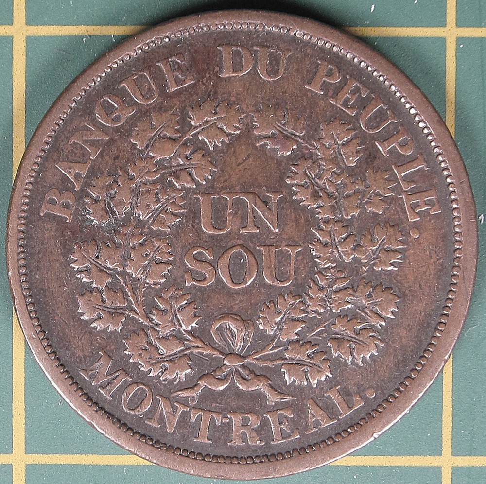 c.1838 Lower Canada Un Sou Token LC-5A3