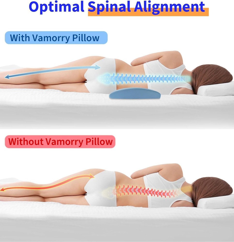 Versatile Cooling Back Pillow for Side, Back & Stomach Sleepers - Memory Foam