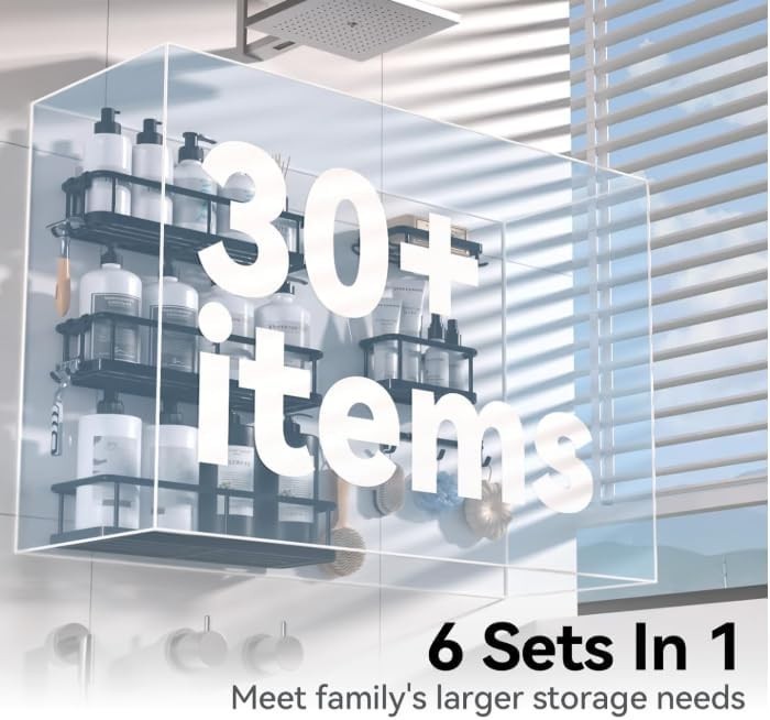6-Piece Large Capacity Shower Caddy Set