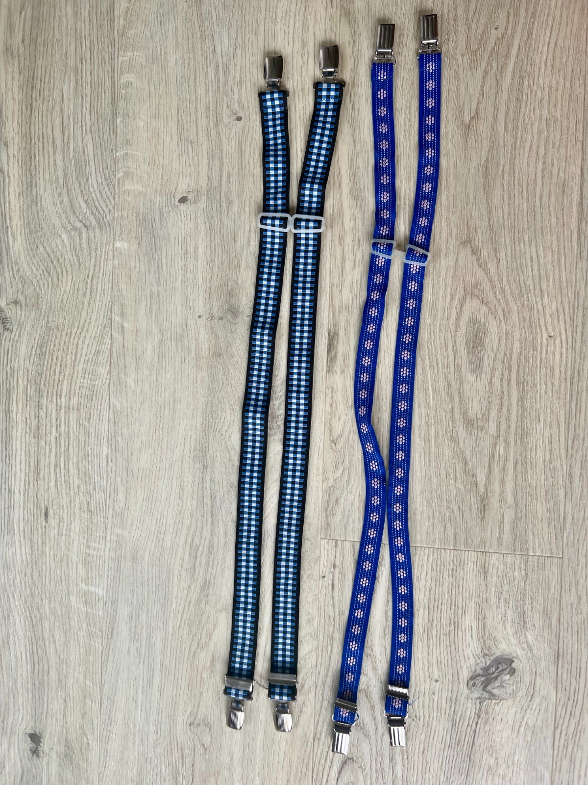 Lot of 3 Suspenders – 2 Vintage Boys Braces 70s–90s + Modern Striped Clip-On