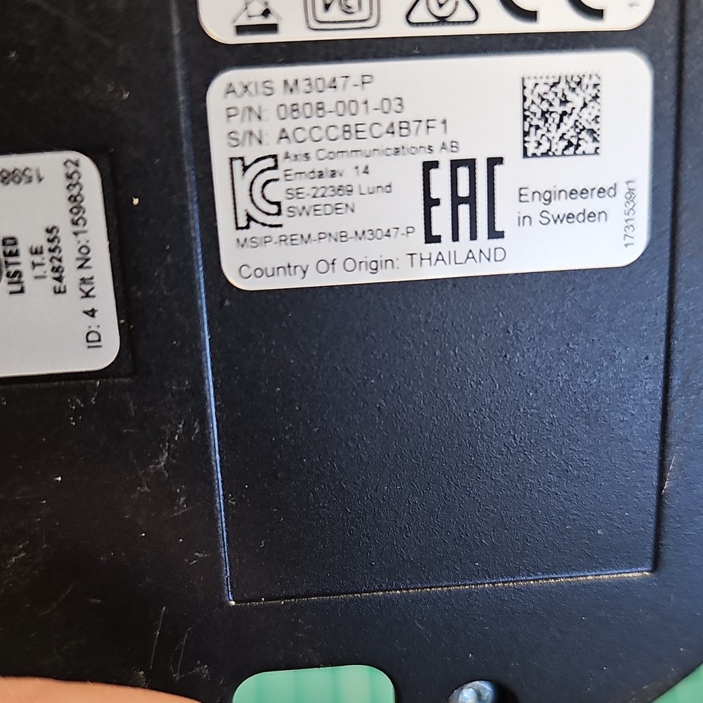 Axis M3047-P IP Security Camera Retail Security Model M3047-P Surveillance