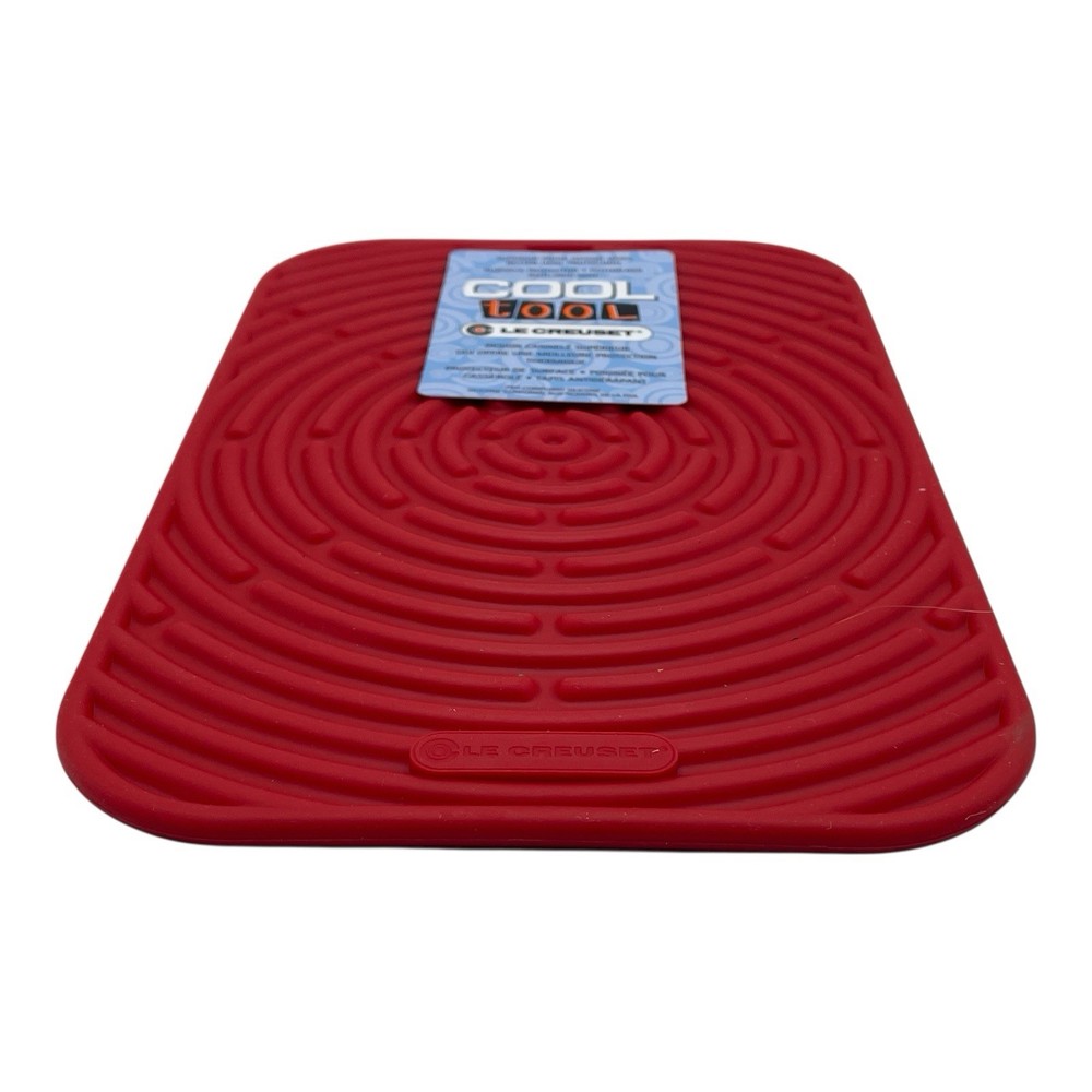Le Creuset Red Silicone Trivet Mat Potholder Rectangular Hot Pad