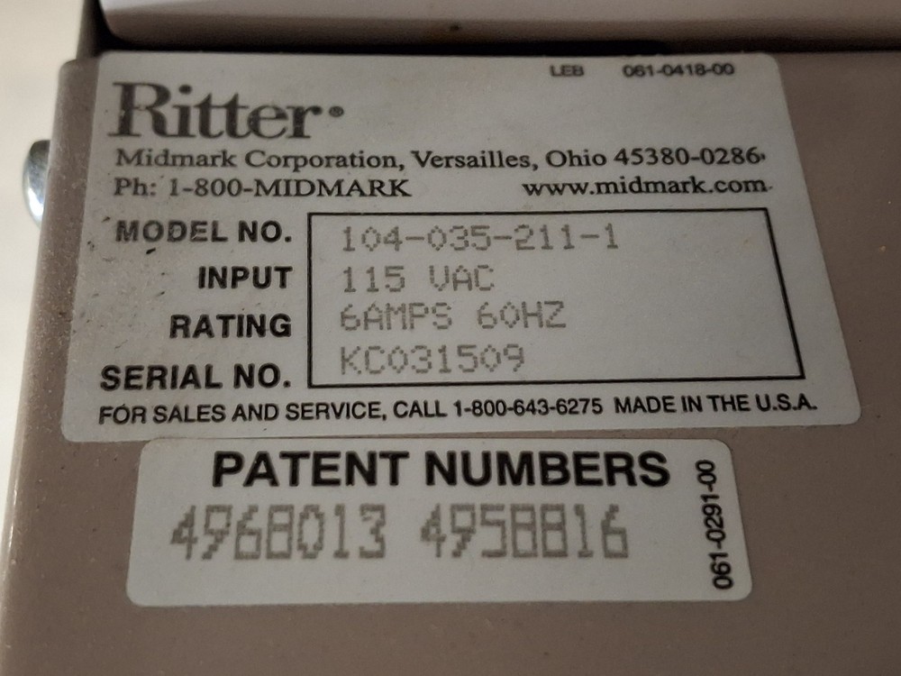 Ritter 104 Exam Table