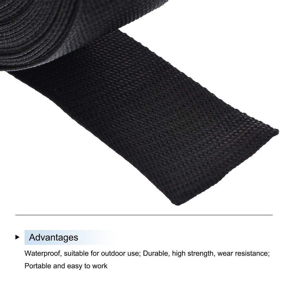 Lightweight Polypropylene Webbing Strap 2" 50 Yard Backpack Black