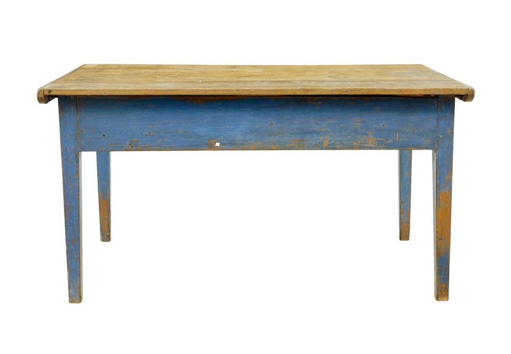 19TH CENTURY SCANDINAVIAN PAINTED PINE BAKERS TABLE