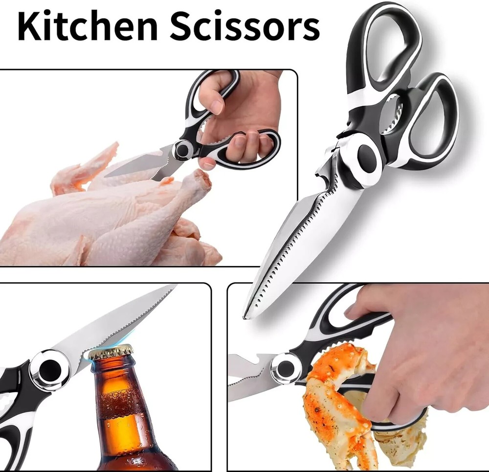 8-Inch Multipurpose Scissors Bulk Pack of 3 - Ultra Sharp Blades