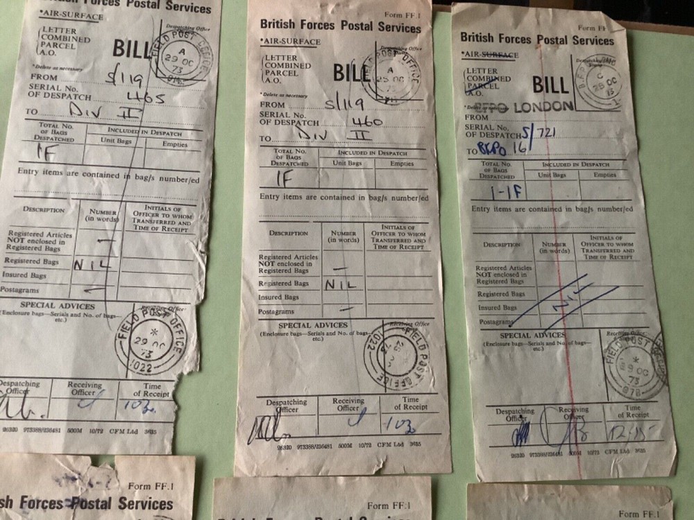 British Forces Postal service Bill 6 items Ref A1692