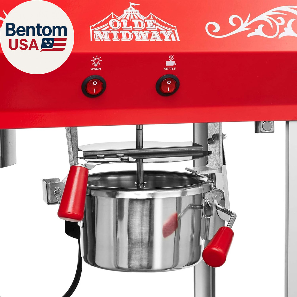 Bar Style Popcorn Machine, 4-Ounce Popcorn Maker Popper, Red