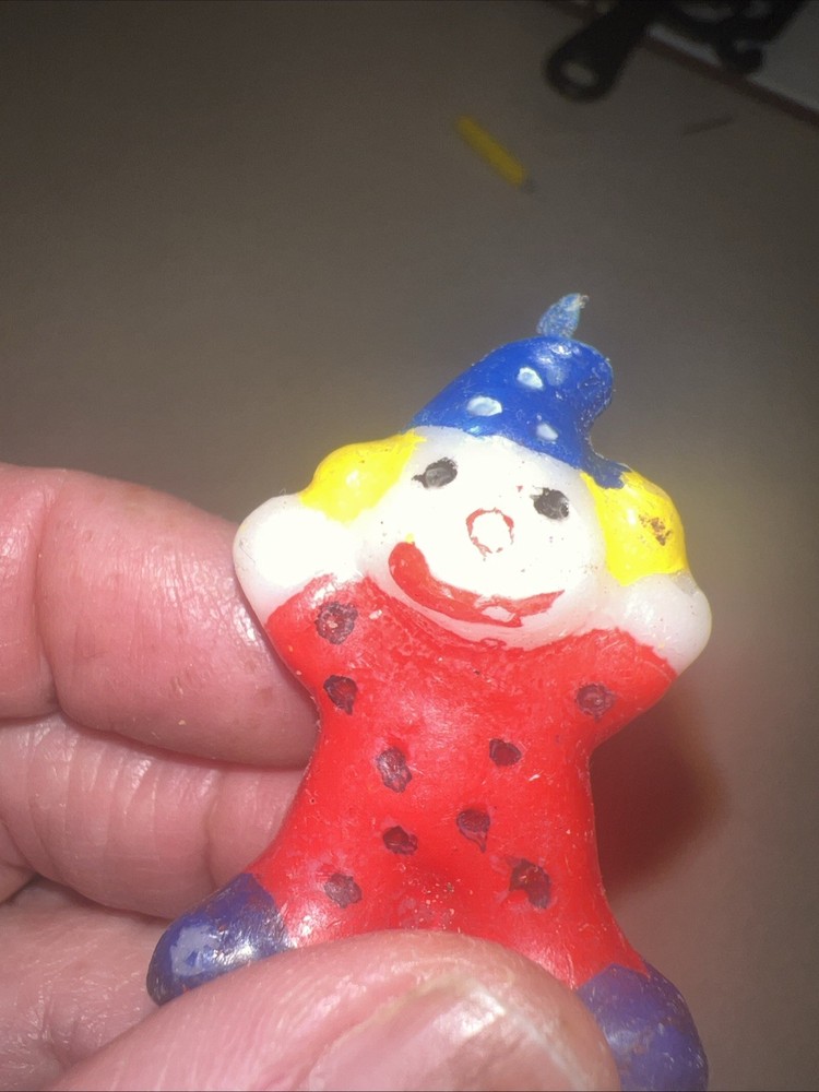 Vtg Small Clown Candle