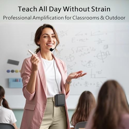 Portable Bluetooth Voice Amplifier, Mini Wired Microphone Headset for Teaching,