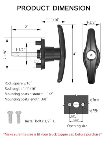 Truck Cap T-Handle Lock for Camper Shell Replacement Locking Lock only-L&R