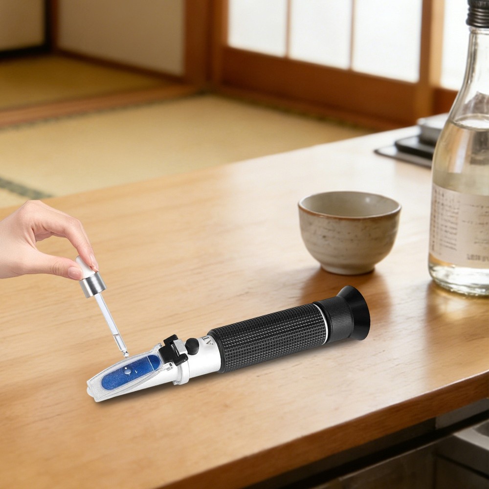 Alcohol Refractometer, Portable Handheld Refractometer 0-80% Black THE01507B