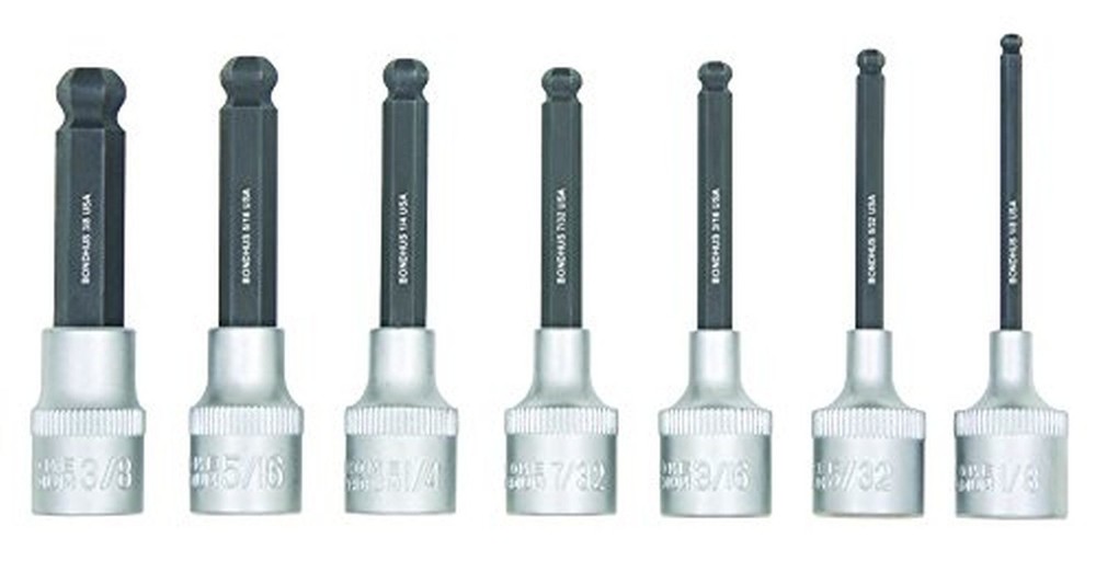 Bondhus 43445 ProHold Socket Ball End Bit Tool Set