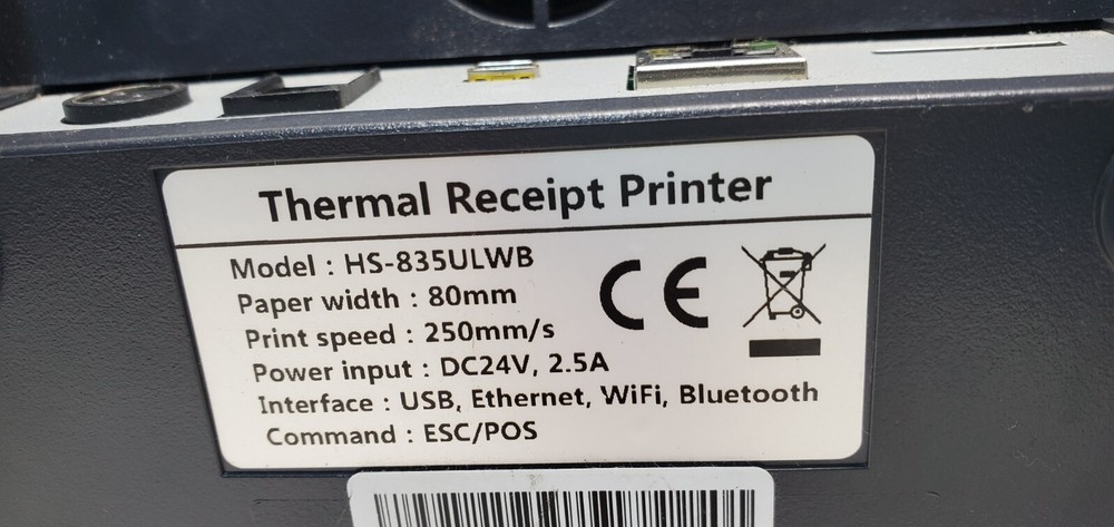 HSPOS HS-835ULWB USB RJ 45 Ethernet Receipt Printer Tested