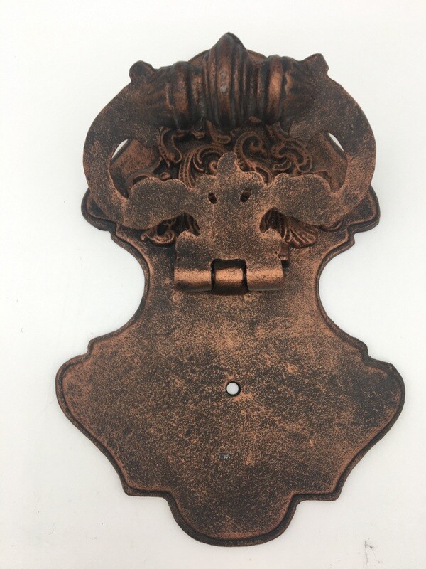Door Knocker Large Cast Iron Scroll Shell Design Cast Iron Copper Finish
