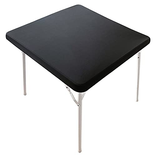 Cocktail Fitted Spandex Stretch Square Table Covers 34" x 34" (Square) Black