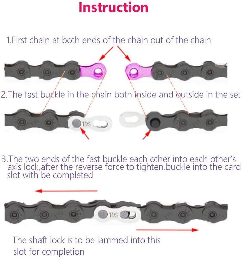 Reusable Stainless Steel Bicycle Missing Links - Quick Snap-Lock Installation