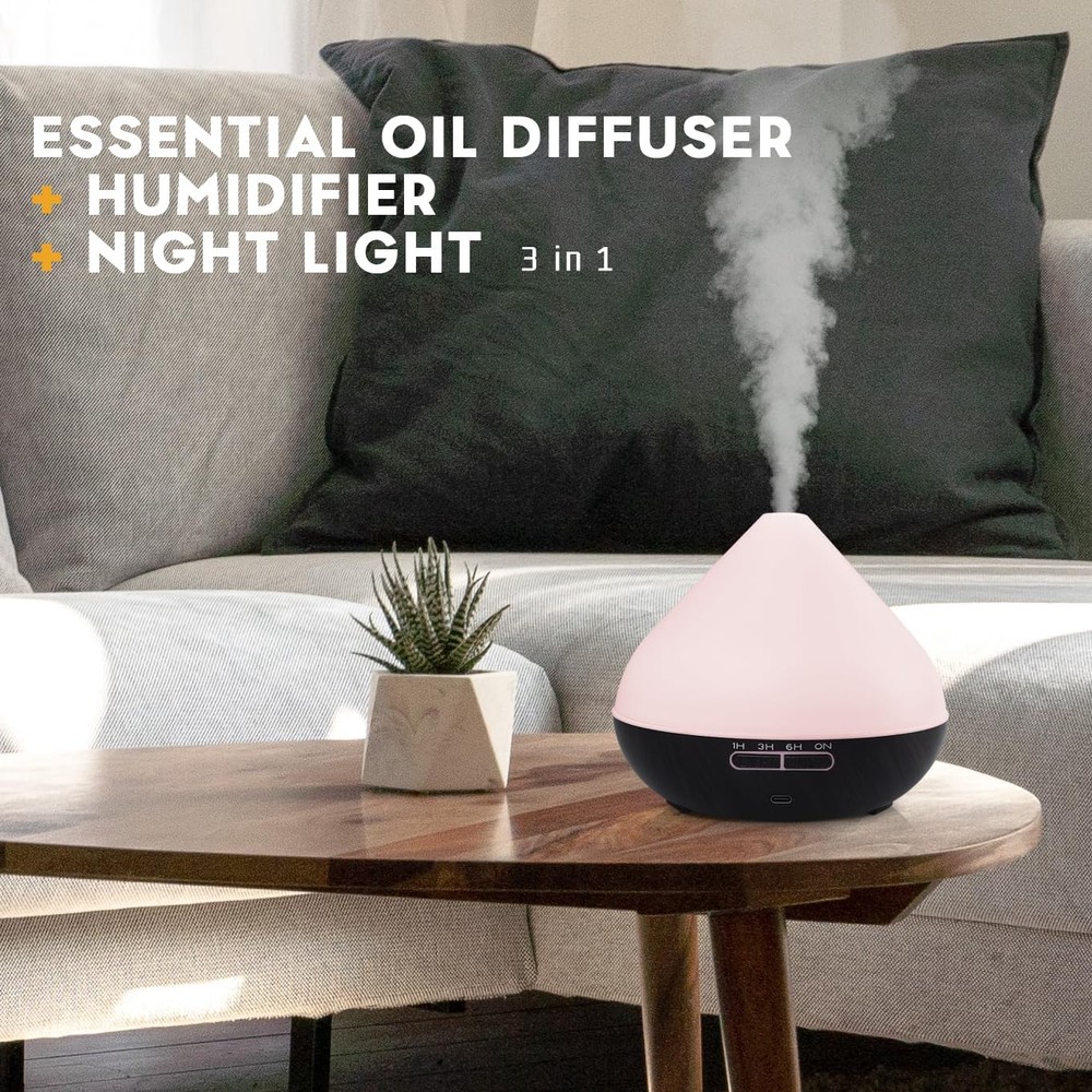 550ml Large Capacity Diffuser with Essential Oils, as picture, As Picture
