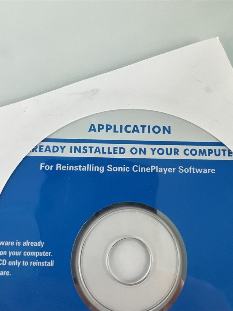 Dell Application For Reinstalling Sonic CinePlayer On Dell Computers 2005-2006