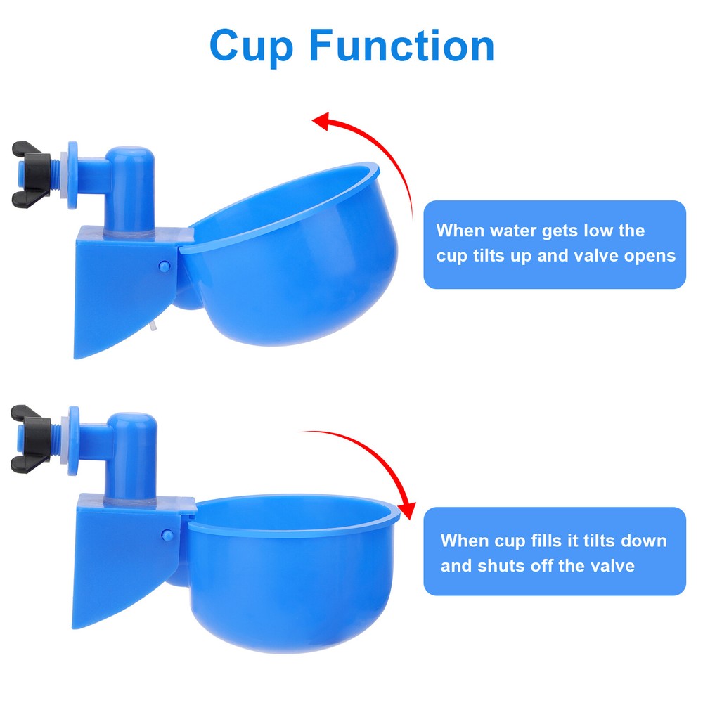 10Pcs Automatic Water Cups Chicken Ducks Quail Drinking Poultry Drinker Waterer
