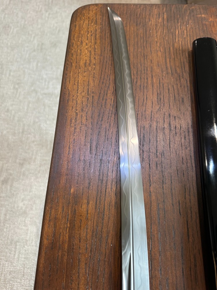 JKOO SWORD Custom made blade! Damascus folded double edge SHARP! DOUBLE HAMON!