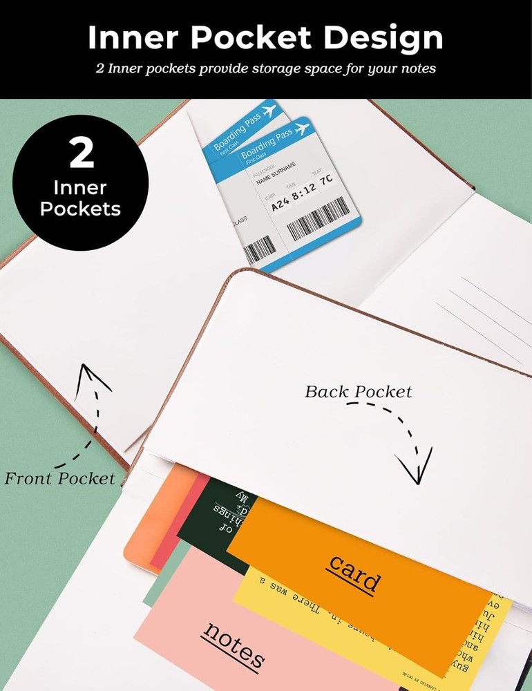 AISBUGUR Pocket Notebook Small Notebook 2-Pack, 3.5" x 5.5" Pocket Notebooks Har