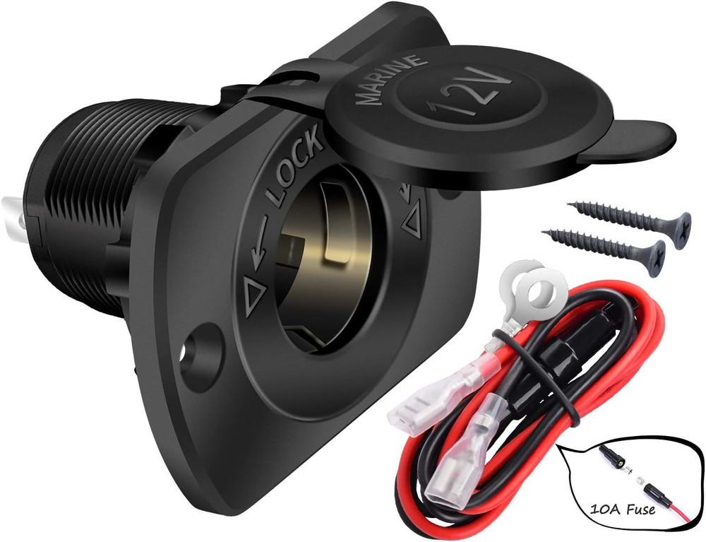 12V Cigarette Lighter Socket Replacement Female Connector DC Socket Power Outlet