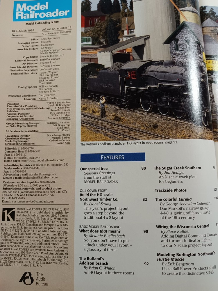 Model Railroader Magazine (December, 1997)