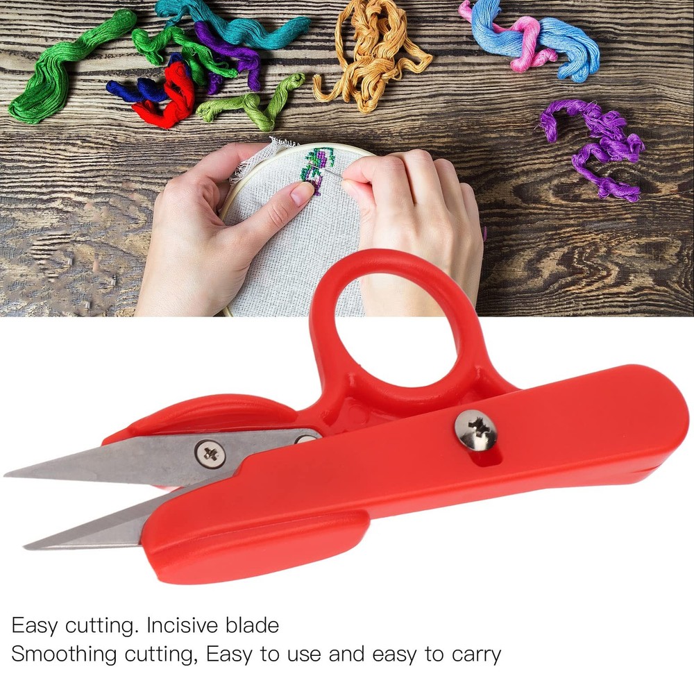 3Pcs Compact Red Stainless Steel Thread Snips, Small Sewing Scissors for Stit...