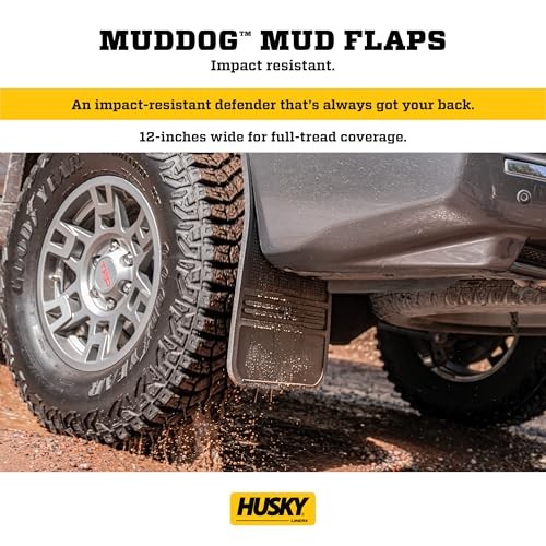 Universal Muddog Mud Flaps | Rubber Rear Mud Flaps - 12" w/o Weight - Black |