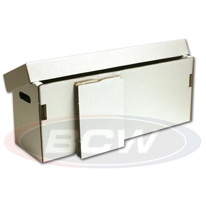 5 Long Comic Book Cardboard Storage Boxes Hold 250-300 Current /Silver + Divider