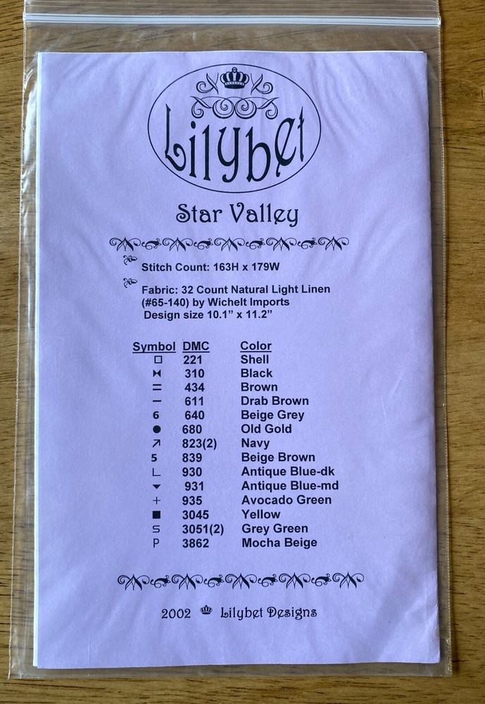 Lilybet Designs STAR VALLEY Cross Stitch Pattern Chart