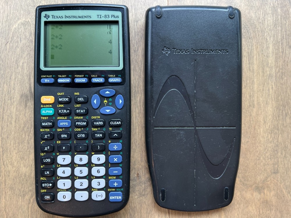 Texas Instruments TI-83 Plus Graphing Calculator With Cover TESTED SCREEN ISSUE