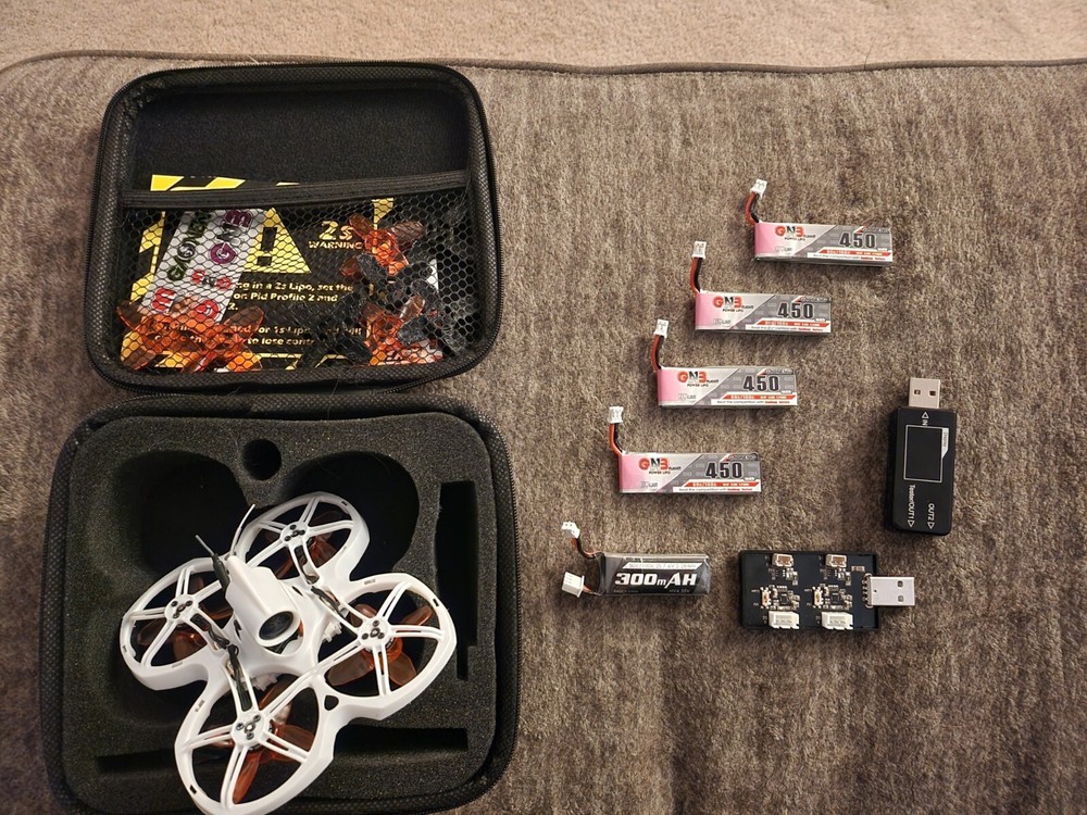 EMAX Tinyhawk II Indoor FPV Racing Drone Bundle. Controller And Headset.