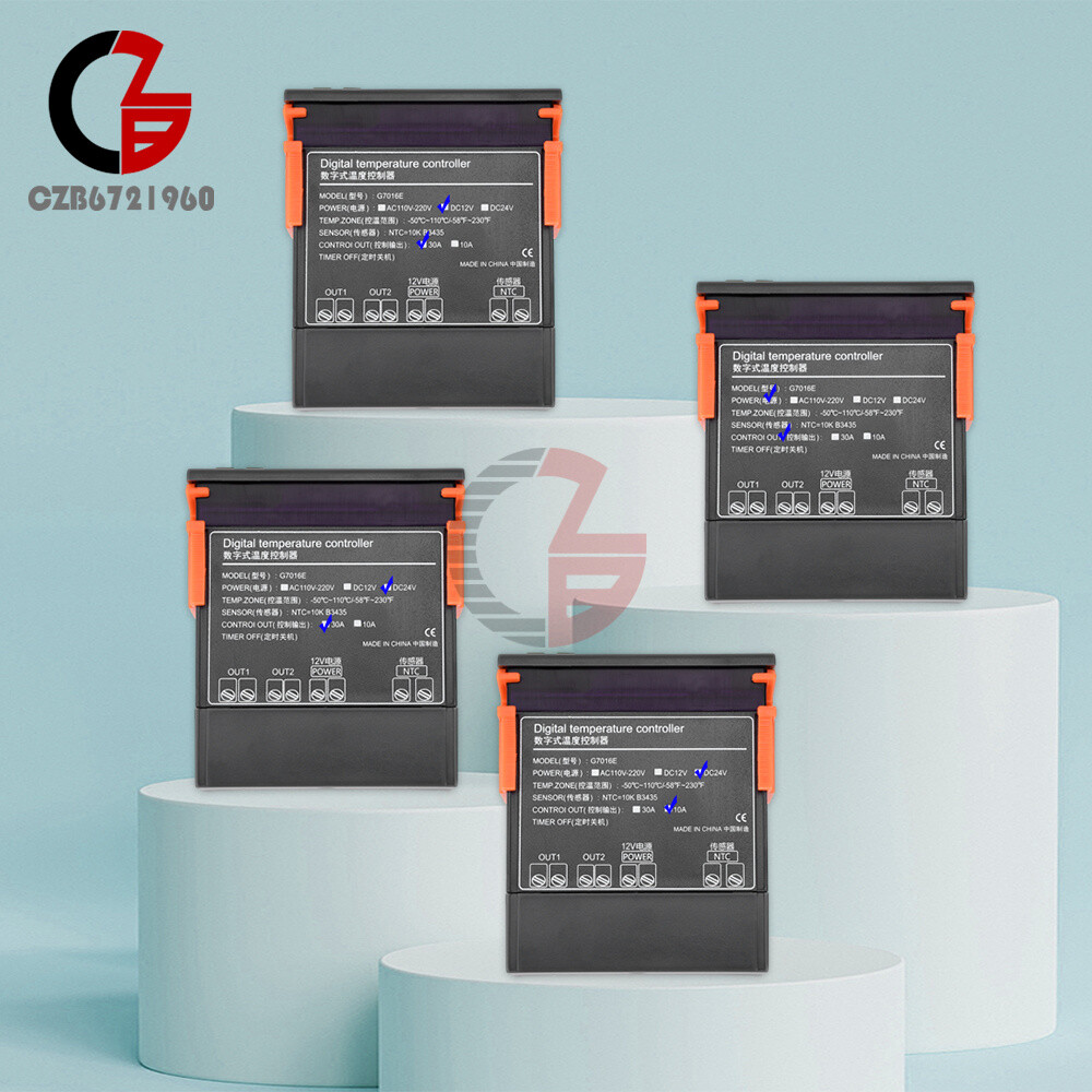 G7016E Digital Intelligent Temperature Controller NTC Waterproof Probe 12V/24V