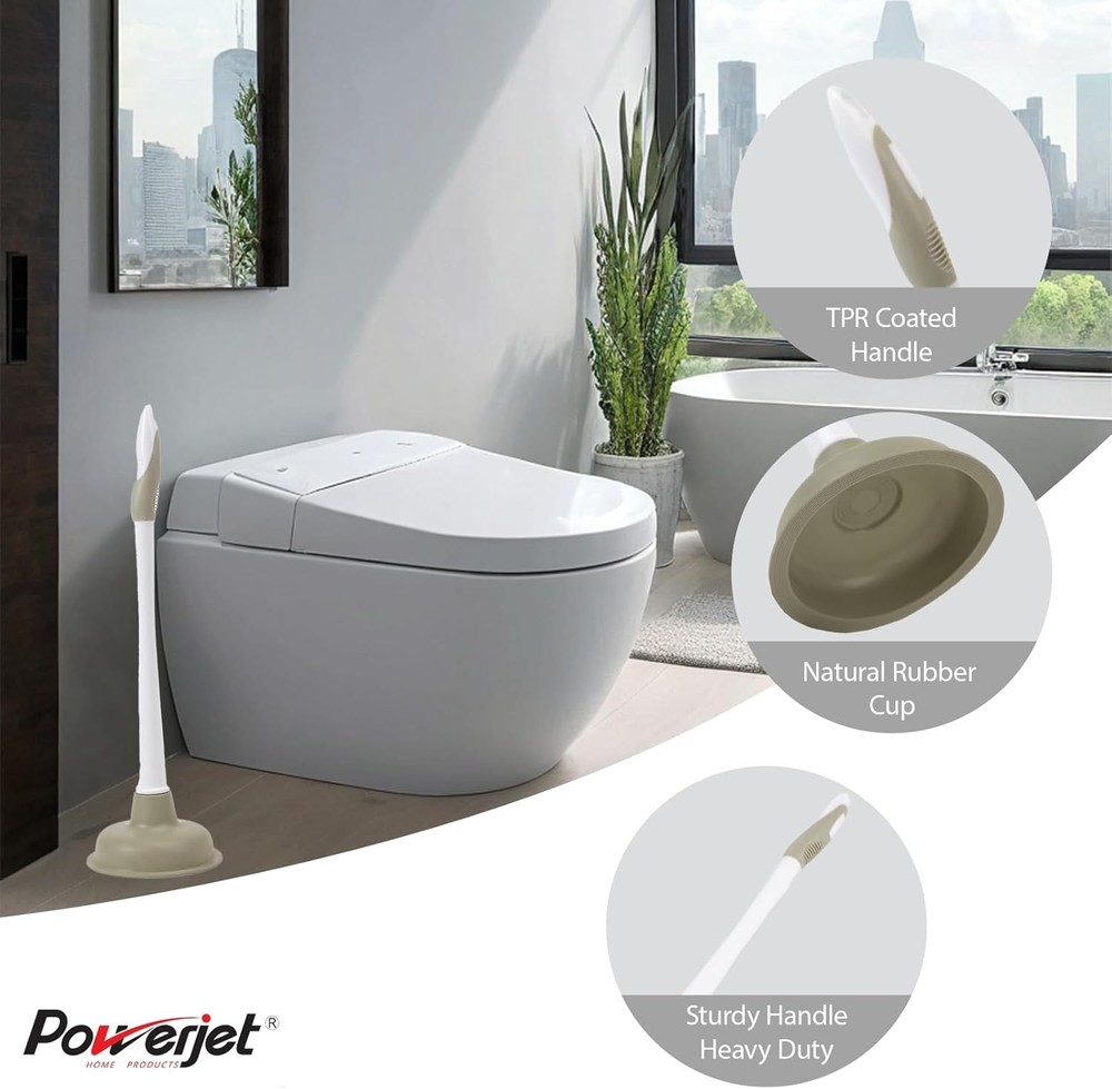 2-Pack Sink Plunger Basic Plunger (2506) – Natural Rubber Bathroom Plunger wit