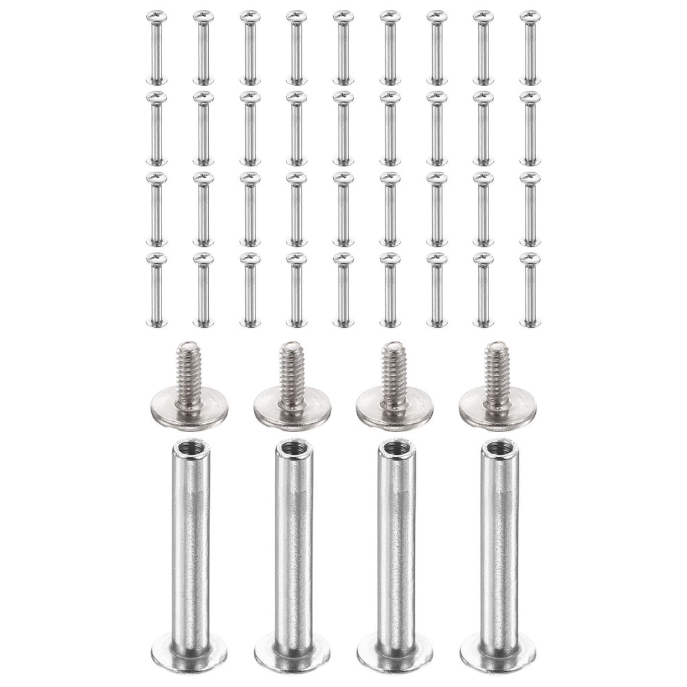 40set Phillips Chicago Screw M2x17mm Binding Post Screw, Silver