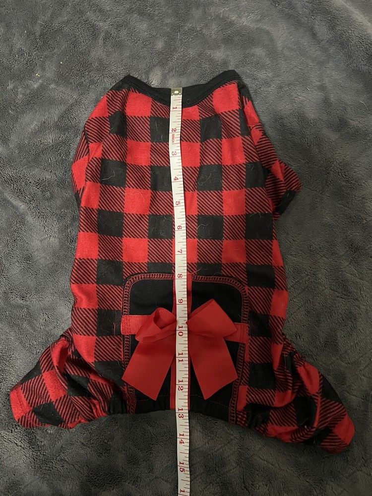 Plaid Present Dog Pajamas Size Medium (small Dogs)
