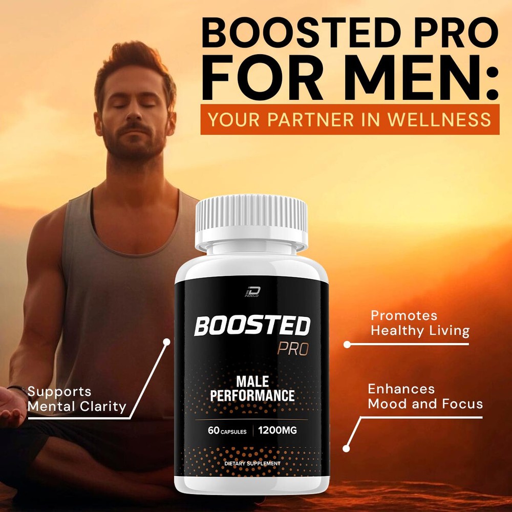 Boosted Pro Pills for Men, BoostedPro Official ED T-Level Support (2 Pack)