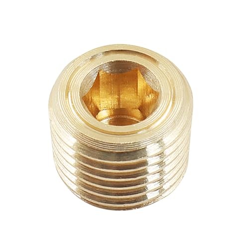 Brass Hex Socket Head Pipe Plugs Pack Male Thread Countersunk Pipe 1/4" NPT 5