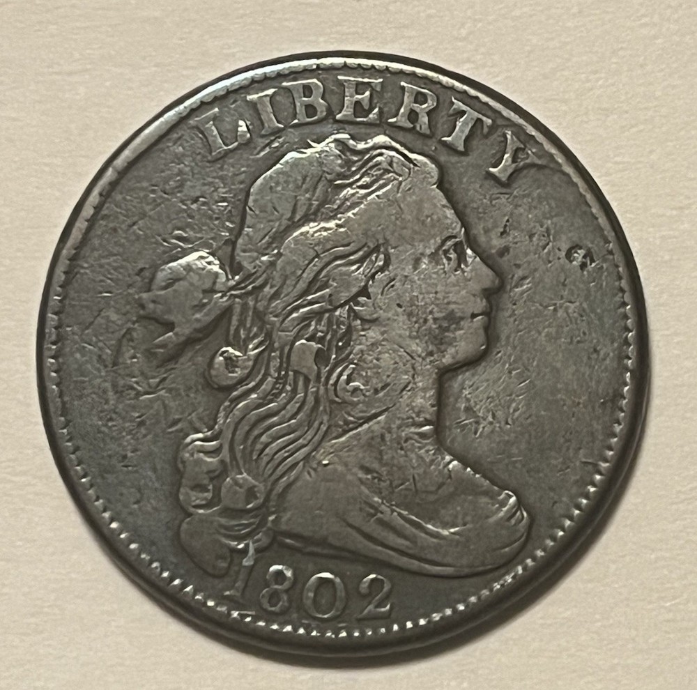 1802 Draped Bust Large cent  ,  S-232, VF