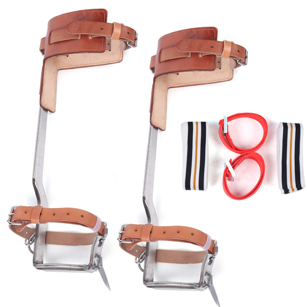 2pcs Tree Climbing Spikes, Stainless Steel Tree Climbing Tool, Adjustable Strap