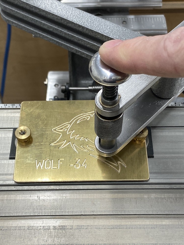 ARCTIC WOLF HOWLING SOLID BRASS MASTER ENGRAVING PLATE FOR NEW HERMES FONT TRAY