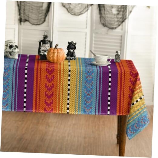 Stripe Tablecloth 60x84 Inch Rectangular Stripe 60" x 84" (Rectangular) Orange