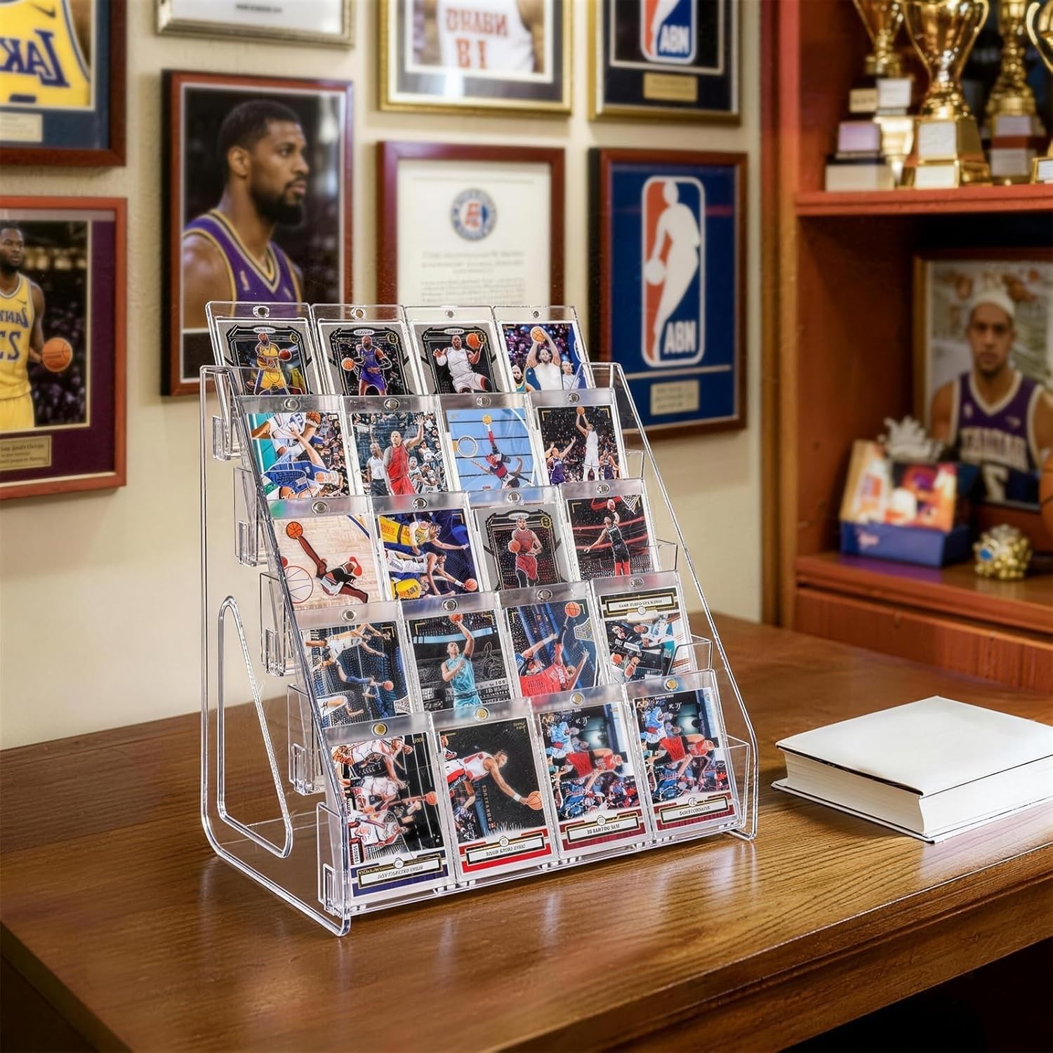 Trading Card Display Stand, 5 Tier Vertical Holder for Baseball Basketball Sport