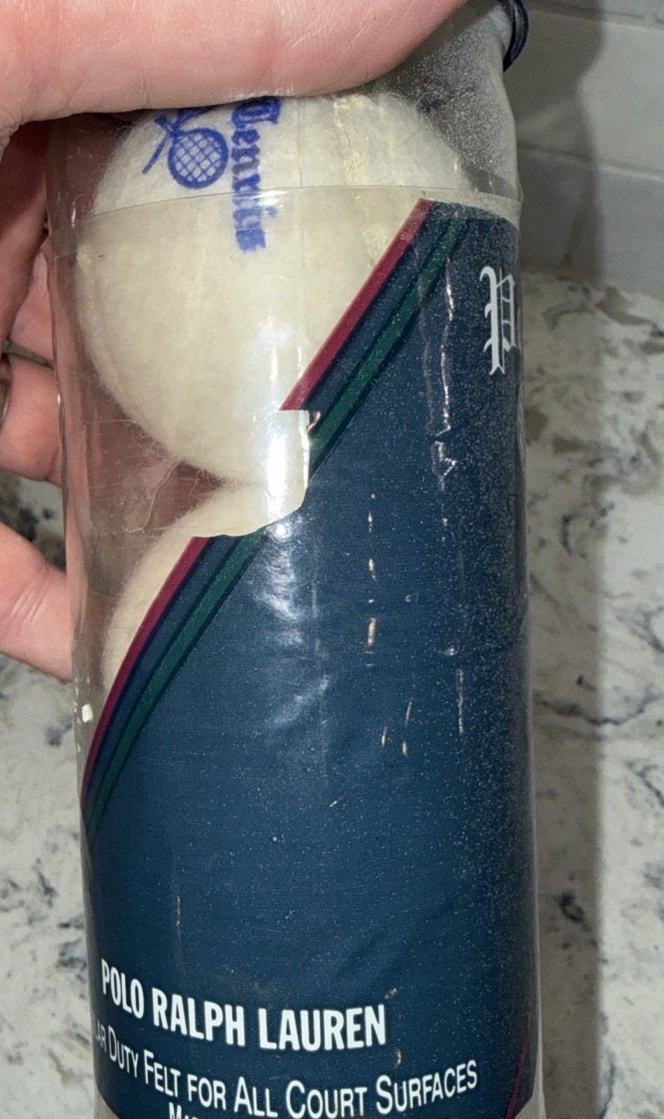 Vintage Unopened Ralph Lauren Polo 3 Tennis Balls Pony w/ Red, Blue Logos New